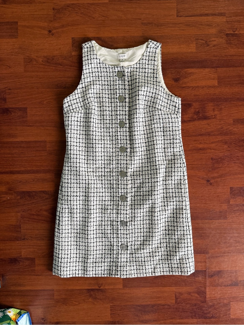 JCrew Button-Front Shift Dress - White/Black